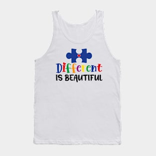 Different is Beautiful Autism Awareness Gift for Birthday, Mother's Day, Thanksgiving, Christmas Tank Top